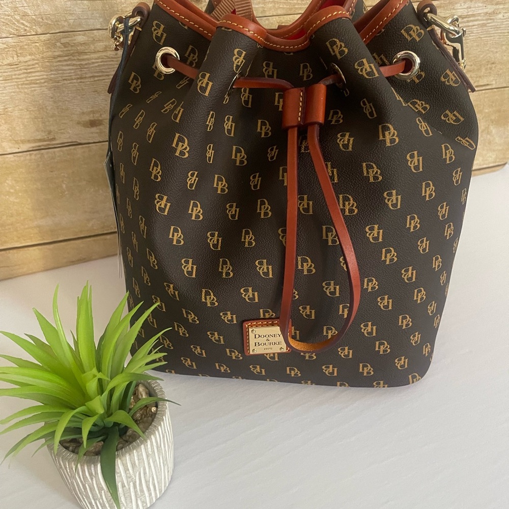 Dooney & Bourke Bucket Bag, Gretta Drawstring Color: Brown